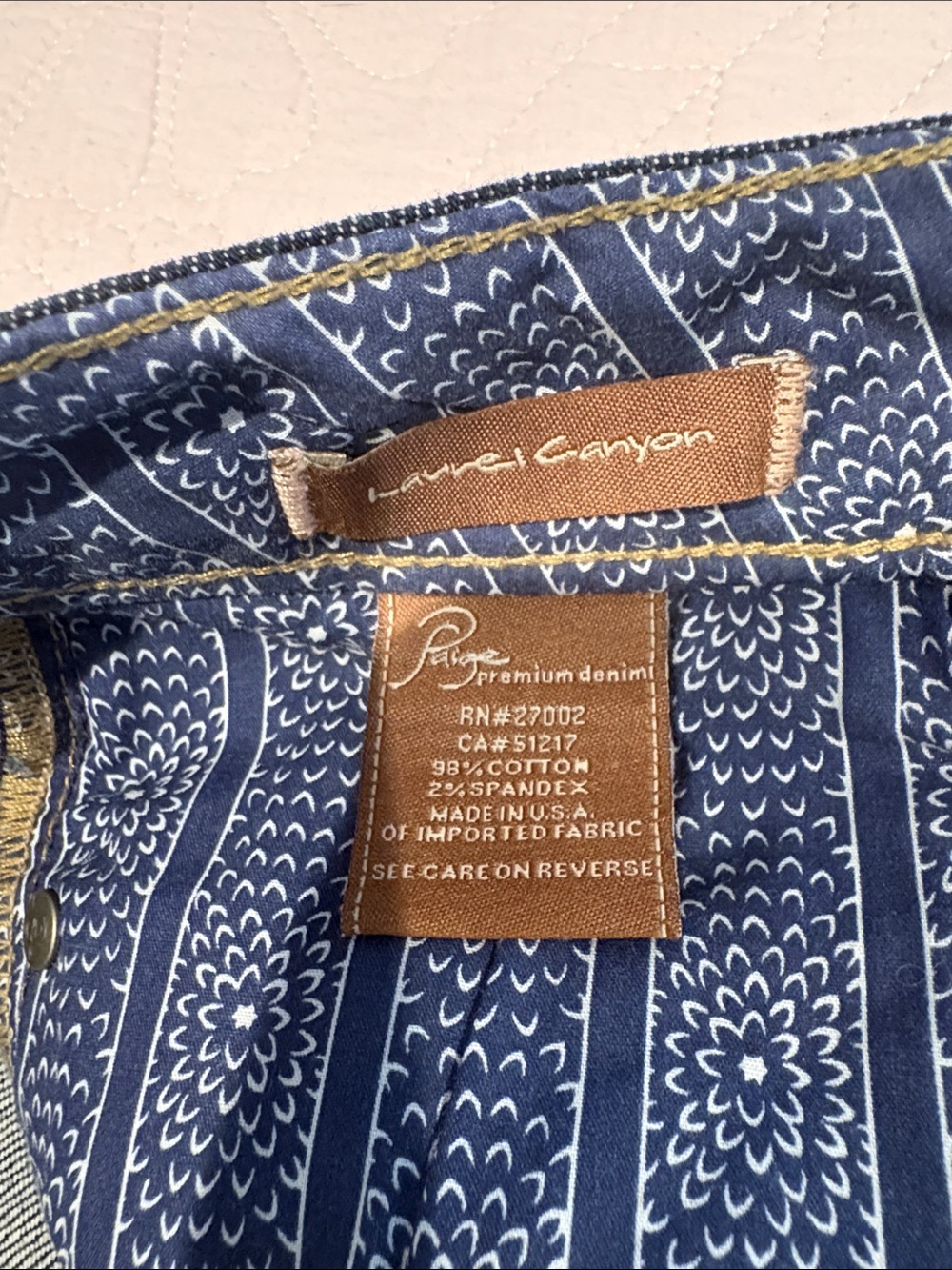Liverpool Women's Navy Blue Floral-Stripe Jeans